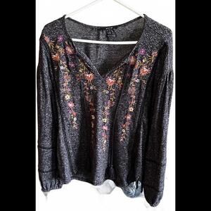 Miss Me Stylish Embroidered Pullover Top - Size M